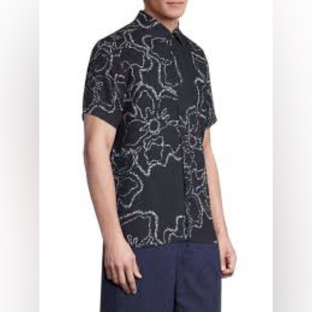 Ted Baker 3 (M) Arnica Floral-Print Linen Shirt